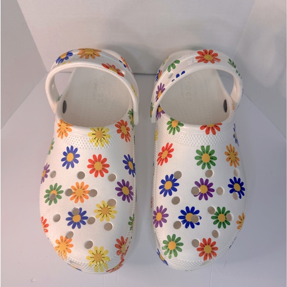 Crocs women’s Rainboy Daisy Pride platform , Size 10 W - Picture 7 of 11